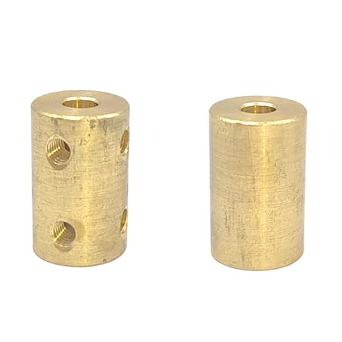 5Pcs 5mm to 6mm Brass Rigid Motor Shaft Coupling Coupler Transmission Connector Sleeve Adapter for RC Boat Car Airplane 3D Printers - size: 5mm to 6mm