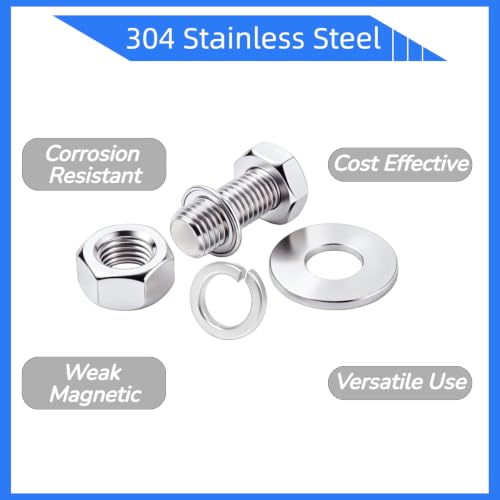 100Pcs M5 Silver 304 Stainless Steel Split Spring Lock Washers for Bolts Screws - size: M5 100PCS
