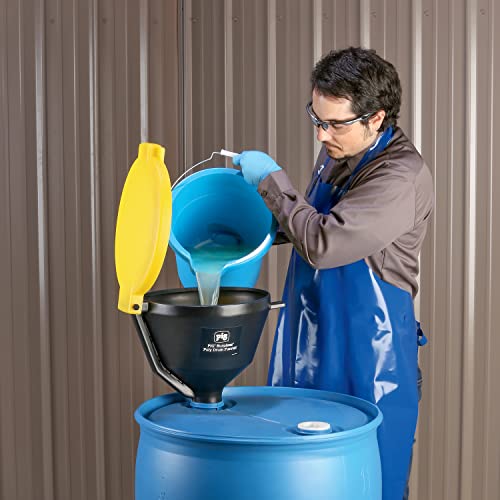 PIG Drum Funnel | Burpless Poly Drum Funnel | for 30 and 55 gal Plastic or Steel Drums w/ 2" NPT | Yellow | PMB30001-YW - color: Yellow