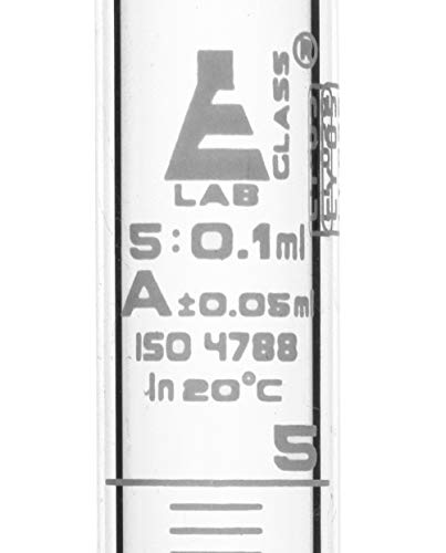 EISCO Graduated Cylinder, 5ml - Class A Tolerance ±0.05ml - Round Base - White Graduations - Borosilicate 3.3 Glass