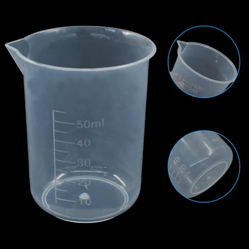 Waziaqoc 4 Pack Plastic Graduated Beaker, 50ml/100ml/150ml/300ml