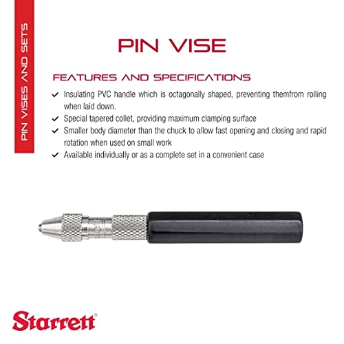 Starrett Pin Vise, .010-.040" Range - size: 0-.040"