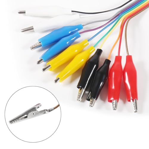 40PCS Electrical Alligator Clip to Jump Wire Alligator Clip to Jump Wire Test Leads Jumper Wire Breadboard Alligator Clip Jumpers for Arduino Power Supply 2x20pcs(20cm/7.87in) - color: 20cm/7.87inch