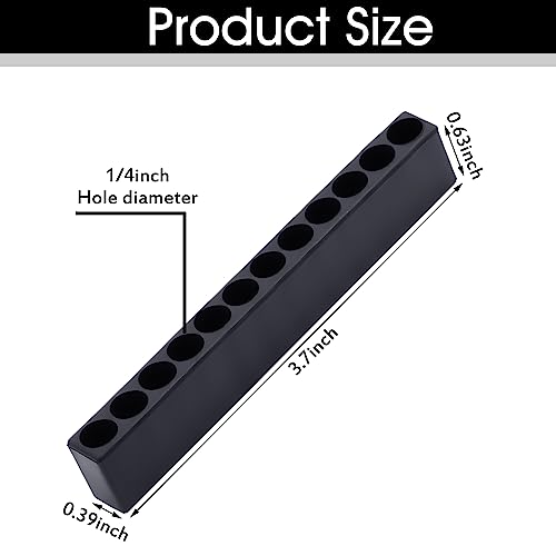 Kigley 20 Pcs 12 Holes Hex Shank Drill Bit Holder, Black - color: Black