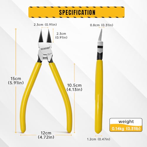 BOOSDEN 6 Inch Flush Cutters, Side Cutting Pliers, Wire Cutters 5 Pack - color: 6''-5 Pack
