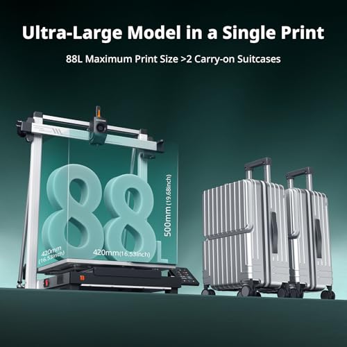 (Bundle Anycubic Kobra 3 Max Combo) Anycub 3D Printer, Support Multi Color Printing 600mm/s High-Speed Printing, Large Build Volume 420x420x500mm