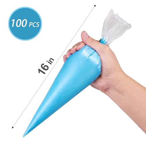 16 Inch Piping Bags Disposable, 100Pcs Large Pastry Bags - size: 16 Inch