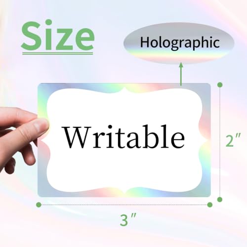 STARLIBOO Silver Name Tags, 216Pcs 2"x 3" Name Tag Stickers with Silver Border Adhesive Name Tags Sticker Name Badges Labels for School, Office, Home, Party, Conferences - color: Holographic Silver, size: 2 x 3 inch