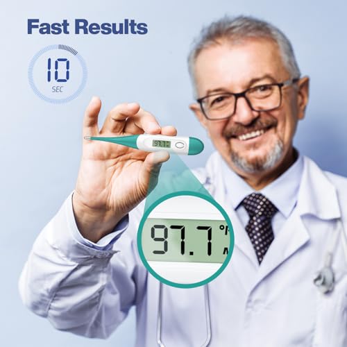 Boncare Digital Thermometer for Adults, Kids & Babies, Clear Blue - color: Clear Blue