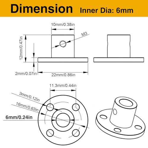 4PCS 6mm Shaft Coupler, Rigid Flange Coupling Connector - size: 6mm 4Pcs