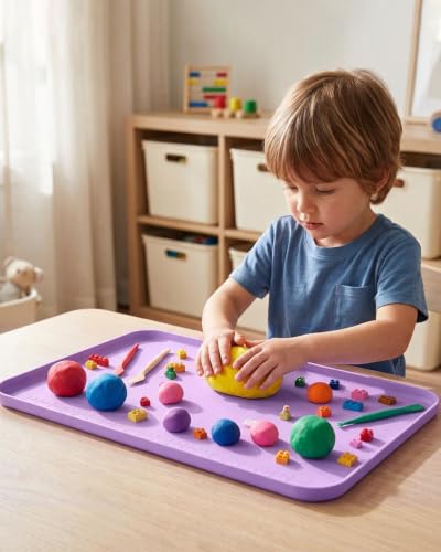 Silicone Art Mat for Crafts with Raised Sides to Stay Tidy, 24" x 16" - color: Puple, size: 24" x 16"