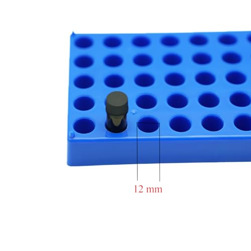 3 Pcs Vial Rack, 50 Holes for 2mL HPLC Sample Bottles, 12mm Diameter - color: Blue, size: 12mm