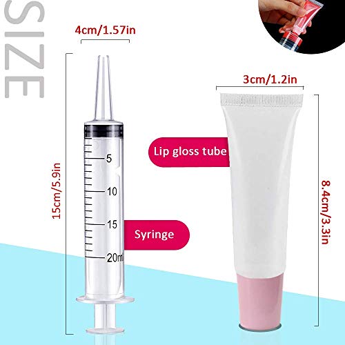 AMORIX 50PCS Empty 10ml Pink Cap Lip Gloss Tubes for Lip Gloss Base - color: Pink, size: 10ml-50PCS