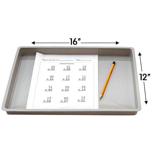 Fun Express 16" x 12" Easy Clean Pastel Flat Classroom Storage Trays - 6 Pieces