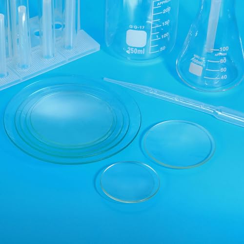 PATIKIL 50mm/70mm/90mm/120mm/150mm Diameter Watch Glass, 1 Set High Transparent Smooth Edges Chamfered Arc Cover Lids for Beakers&Flasks, Evaporation Dish, Laboratory Supplies