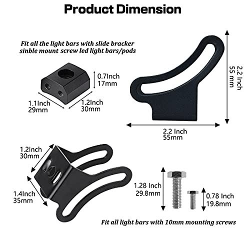 Slide Brackets - LEDOPPO Light Bar Mounting Brackets Kit, Universal Adjustable Bottom Mount Offroad Truck LED Bar Work Light Pods Base Bracket,2 Pack,Black - size: LED Light Bar Base Brackets