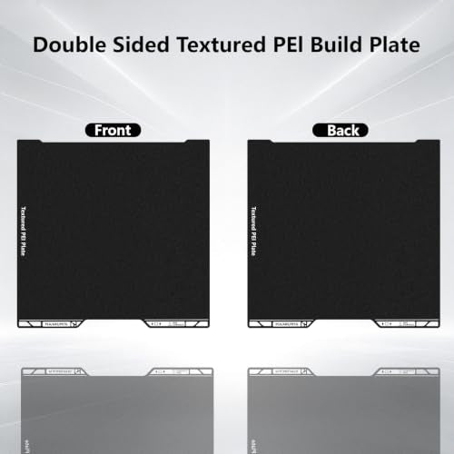 346x355mm Build Plate for Bambu Lab H2D/H2S, Double Side Black Textured PEI Sheet Flexible Spring Steel Plate Heated Bed Printing Platform for H2D, H2S 3D Printers - size: 346x355mm