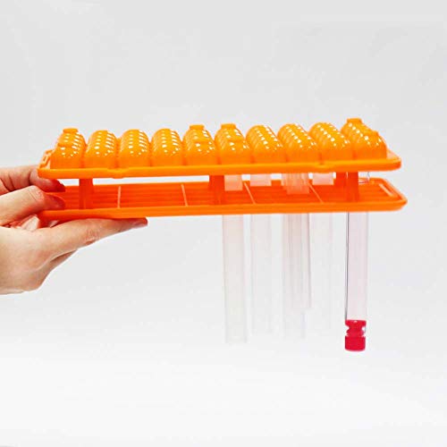 ULAB Scientific Test Tube Rack with Silicon Rubber Gasket, for Tubes of Diameter from 10mm to 18mm. 50Holes, ABS Material, Pack of 2, UTR1005 - style: With Silicon Rubber Gasket