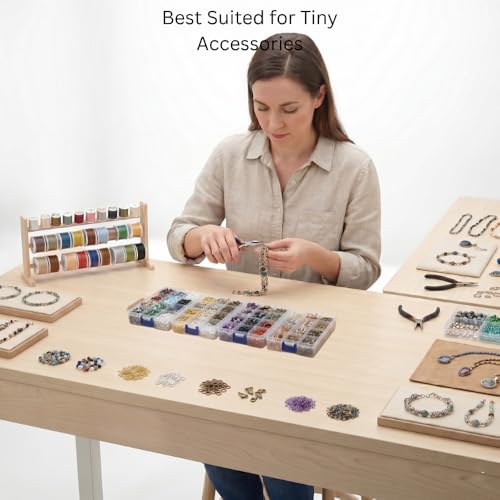 15-Grids Transparent Plastic Storage Box – 4 Pack Organizer for Small Items, Tiny Accessories, Beads, Jewelry, Screws & Mini Parts – Detachable Compartments, Clear Storage Case