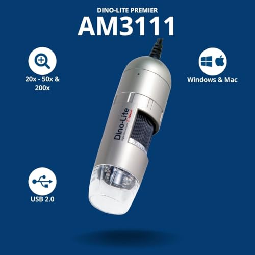 Dino-Lite AM3111 - USB, 0.3MP, 20x - 50x, 200x, 8 LEDs