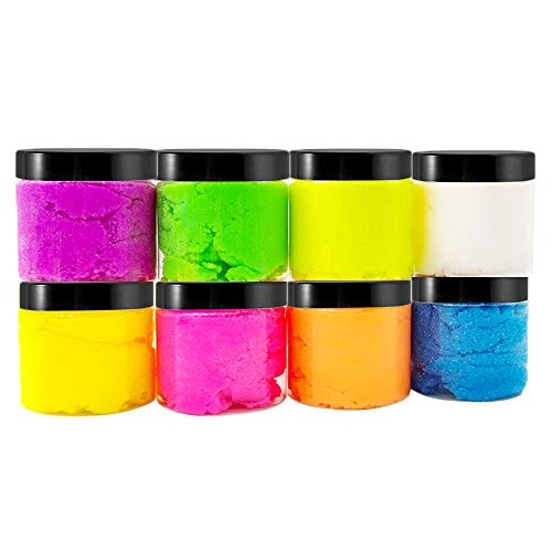 20 Pack 2 oz Clear Plastic Round Slime Containers,Empty Plastic Storage Jars with Black Lids,Refillable Storage Container for Slime,Cosmetic,Cream,Paint,Jewelry - color: Black Lids