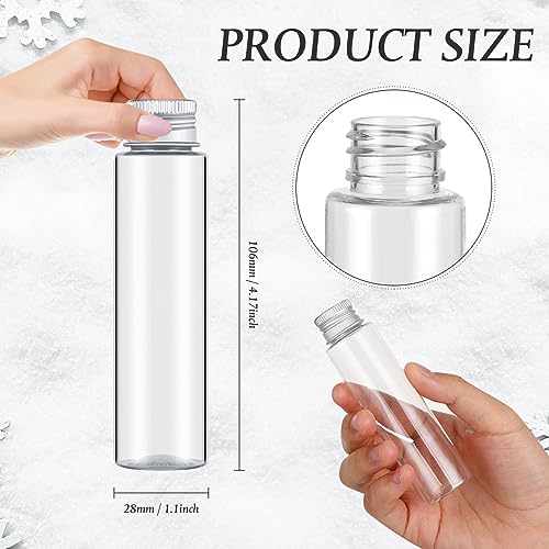 Tioncy 150 Pcs 50 ml Clear Plastic Test Tubes Vials with Caps