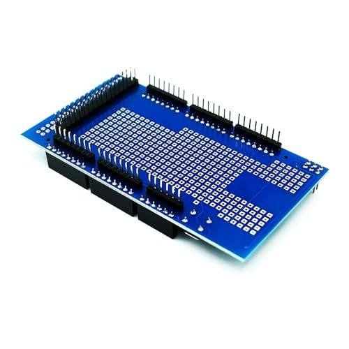 Prototype Shield with Breadboard for Arduino Mega Due Giga Solderable PCB ProtoShield Expansion Board for Easy Prototyping, 2 Pieces