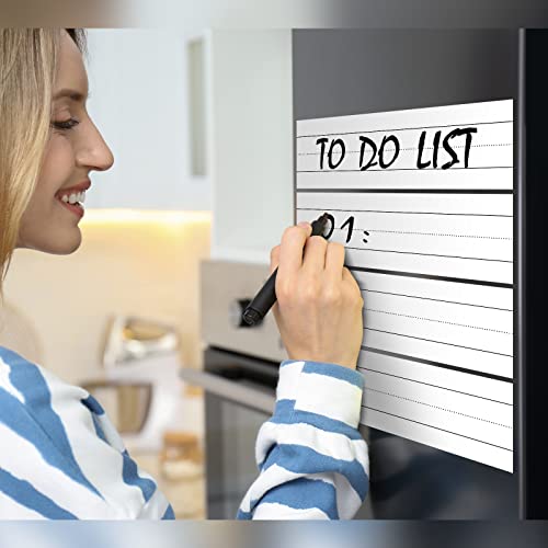 12 Pack Magnetic Sentence Strips for Teachers 12 x 3 Inch Magnetic Dry Erase Sentence Strips Lined Reusable Classroom Learning Tool for Office School(White) - color: White