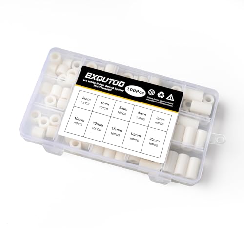 Exqutoo White ABS Round Washers ID 6.2mm, OD 11mm - color: White/6.2mm