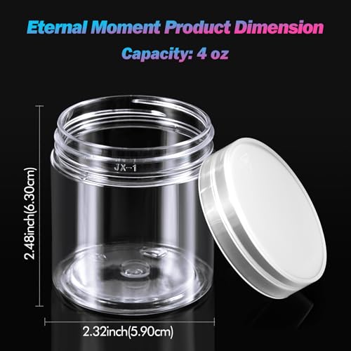 Eternal Moment 36 Pack 4 OZ Plastic Jars Clear Cosmetic Container with Lids - color: Clear Lid, size: 4 Ounce