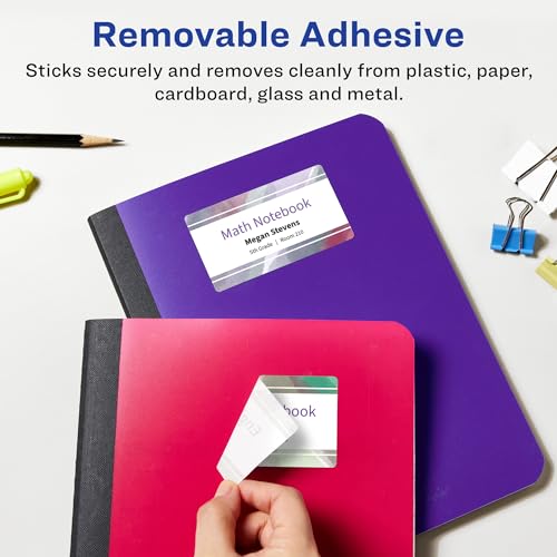 Avery Matte White Removable Rectangle Labels, Sure Feed Technology, Print-to-The-Edge, 1.5" x 3.75", 500 Removable Labels, Laser/Inkjet Printable - style: 500 labels