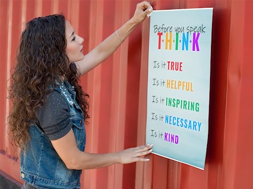 12x18 Homeroom Educational Poster, Inspirational & Motivational, Stylish Classroom Wall Decor, Heavy Duty Class Rules - color: Think B4 U Speak