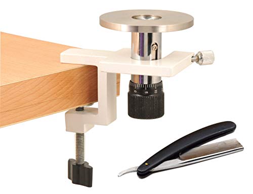 EISCO Hand & Table Microtome, 10 Microns per Click - for Section Cutting - Includes Wooden Storage Case & Cutting Razor