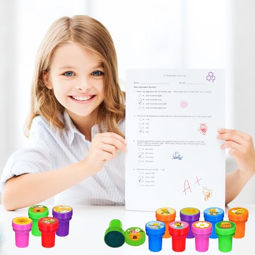Cinrobiye 24 Pcs Bee Stampers Party Favor Set, Cute Honey Bee Stamps for Kids Birthday Party, Classroom Rewards, Carnival Prizes, Goody Bag Fillers, Bee Themed Party Supplies - color: Bee