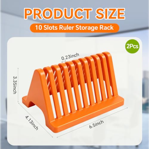 2Set 20 Slots Quilting Ruler Holder,Slotted Ruler Organizer,Sewing Ruler Holder for Quilting Storage Rack for Quilting Rulers - color: orange