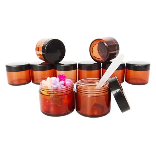 20pcs 20 Gram Jar, BPA Free, 20ml Cosmetic Sample Empty Container - color: 20pack 20ml Brown w/ Black Lid