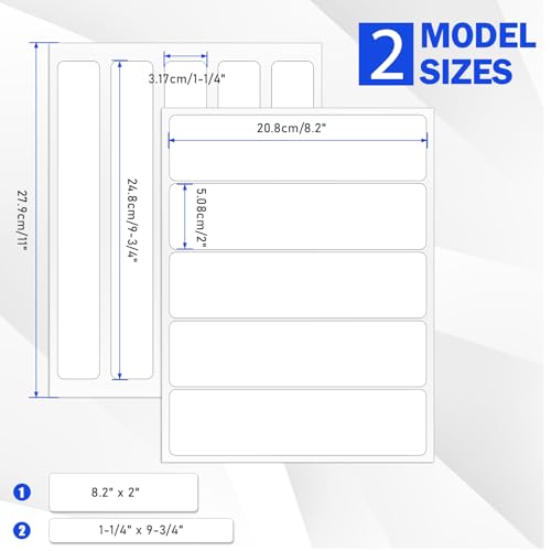 8.2"×2" 100Pcs Water Bottle Label Glossy White Customizable Waterproof Labels Printable Blank Wraparound Rectangle Labels for Laser and Pigment-Inkjet Printers (Pack of 4) - size: (8.2"×2" (5-up) 100Pcs) (Pack of 4)