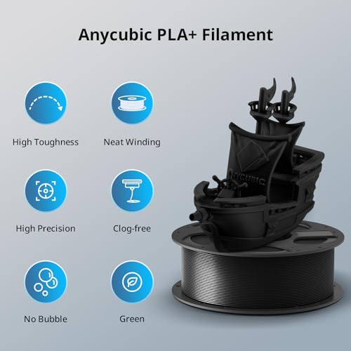 ANYCUBIC PLA+ 3D Printer Filament Bundle, PLA Plus 1.75mm Dimensional Accuracy +/- 0.02mm, Fit Most FDM 3D Printers, 1KG Spool, 2KG Texture Grey - color: 2*1kg Pla+ Texture Grey