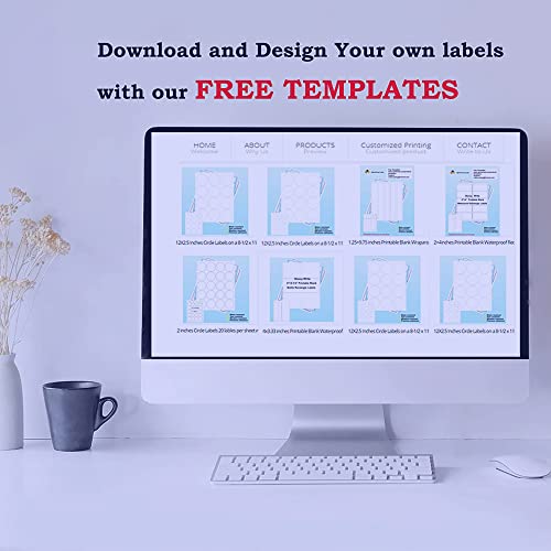 4" x 2" Matte White Printable Bottle Labels Waterproof Vinyl Sticker Labels 200 Labels Inkjet & Laser Printer Compatible