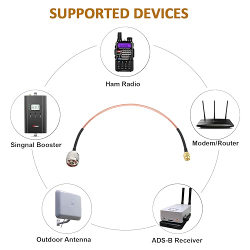 MOOKEERF SMA Male to N Male Cable 1ft,2 Pack RG316 SMA to N Cable 50 Ohm for WiFi Router,GPS Receiver,Antenna,Signal Booster etc - size: 1FT