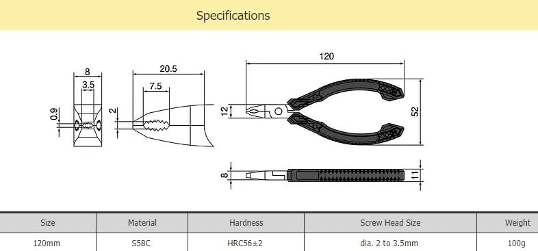 VAMPLIERS 5" Mini Stripped M2 Screw Extractor Pliers ESD Safe TPR Handles - style: 5" Mini Pliers