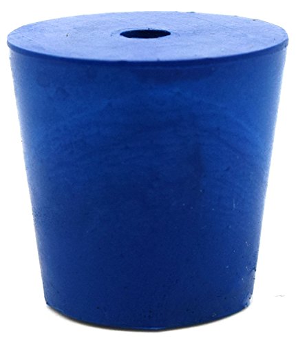EISCO 10PK Neoprene Stoppers, 1 Hole - ASTM - Size: #4-20mm Bottom, 26mm Top, 25mm Length - Suitable for use with Petroleum, Oils & Most Inorganic Acids and Bases