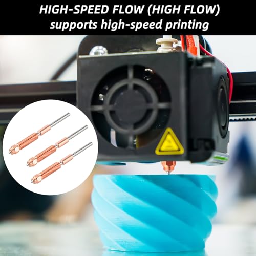 3 Pcs 0.4mm 3D Printer Nozzles Replacement for Creality K1C/Ender 3 V3/V3 Plus 3D Printer Parts Accessories,Quick-Swap Nozzle with Titanium Alloy Heat Break Copper Alloy & Hardened Steel