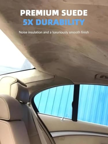 Beige Suede Headliner Fabric - 96" L × 60" W Auto Head Liners, Fabric Tube Packaging with Foam Backing for Cars, Trucks, SUVs, RVs, Boats - Home Repair/DIY Headliner Material - color: Beige, size: 96"L×60"W