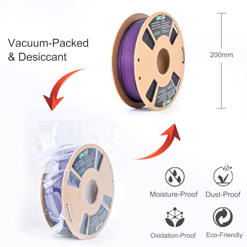 OVV3D Dual Color PLA Filament 1.75mm, Black Purple Matte PLA 3D Printer Filament, Multi Color Change 3D Printing Filament for Most FDM 3D Printer, Halloween Filament 1kg Spool - color: Matte Black Purple