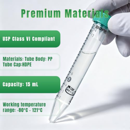 JETBIOFIL 15mL PP Sterile Leakproof Conical Centrifuge Tube, 50 Pack - size: 15 mL
