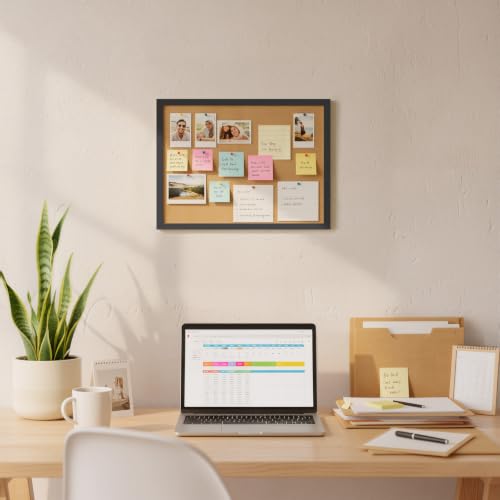 2 Pcs Cork Board, 17.7''x13.3'', Black Framed, Small - color: Black