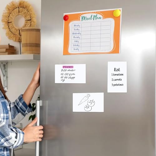 12 Pack Dry Erase Labels Stickers 4x6inch Reusable Dry Erase Labels Small Blank Whiteboard Sticker Removable Reusable Dry Erase Stickers with Pen and Wipe Cloth