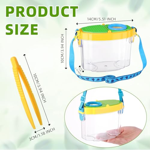 Halloscume 4 Pack Bug Catcher Insect Viewer for Kids with Tweezers, Bright - color: Bright