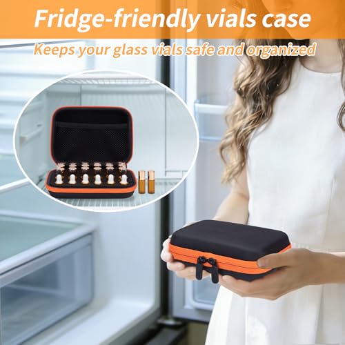 DHXYZZB Vial Storage Case 30 Slot Fits 1-3ML Vials for Peptide, Insulin, GLP-1 Storage, Essential Oils Organizer Hard Shell Roller Bottles Peptide Vial Case for Fridge (Rose red) - color: Rose red